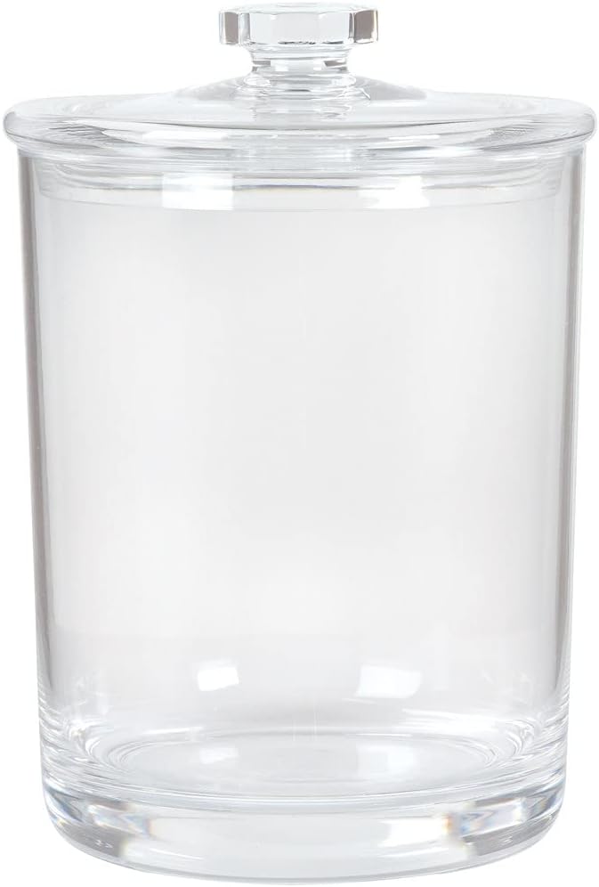 Clear Glass Storage Jar with Lid – Modern Transparent Candy Canister for Kitchen, Bathroom or Desktop
