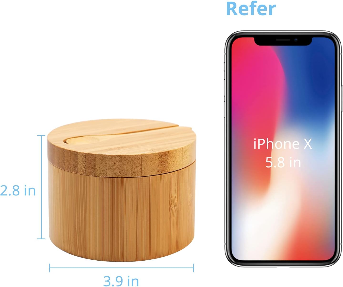 Round Bamboo Storage Jar with Lid – Small Natural Bamboo Container for Spices, Tea, Candy, Jewelry – 3.9" Diameter × 2.8" Height