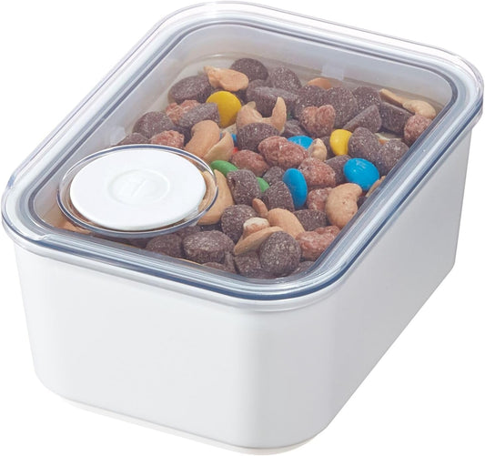 Airtight Food Storage Container with Press Seal – Rectangular 1L BPA-Free Stackable Kitchen Organizer with Transparent Lid