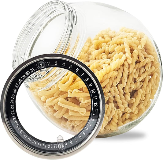 Dual-Angle Glass Storage Jar with Stainless Steel Lid｜45° Tilt or Upright Design｜Sealed Food Canister for Kitchen & Pantry